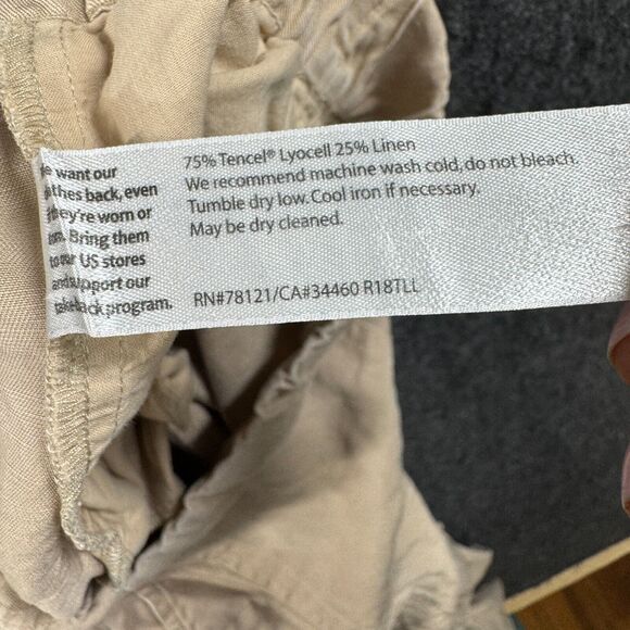 Eileen Fisher Pants Women's Medium Beige Pull On Lightweight Elastic Waist - Picture 10 of 10